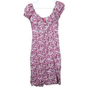 Hello Molly Womens Pink Mini Floral Dress Size Small NWT